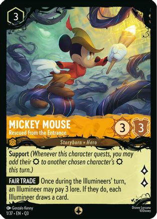(001/37)  Mickey Mouse - Rescued from the Entrance - Illumineer's Quest: The Great Hunny Rescue  Normal