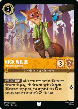 (025/204)  Nick Wilde - Providing Backup - Hyperia City  Cold Foil