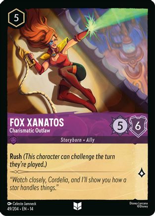 (049/204)  Fox Xanatos - Charismatic Outlaw - Hyperia City  Cold Foil