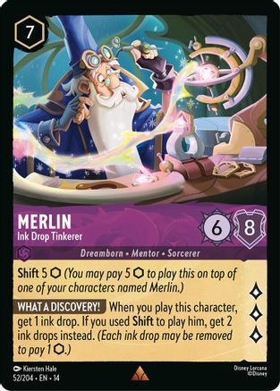(052/204)  Merlin - Ink Drop Tinkerer - Hyperia City  Cold Foil