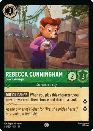 (080/204)  Rebecca Cunningham - Savvy Manager - Hyperia City  Cold Foil