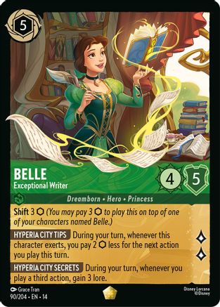 (090/204)  Belle - Exceptional Writer - Hyperia City  Cold Foil