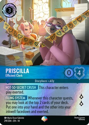 (219/204)  Priscilla - Efficient Clerk (Epic) - Hyperia City  Holofoil