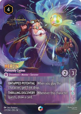 (227/204)  Merlin - Profoundly Curious (Enchanted) - Hyperia City  Holofoil