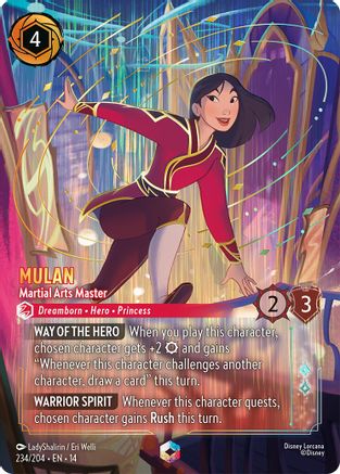 (234/204)  Mulan - Martial Arts Master (Enchanted) - Hyperia City  Holofoil
