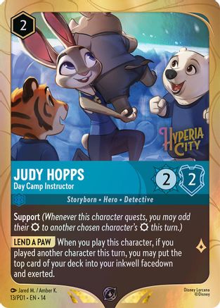 (013)  Judy Hopps - Day Camp Instructor - Disney Lorcana Promo Cards  Holofoil