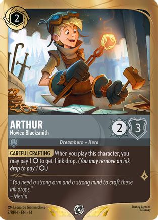 (003)  Arthur - Novice Blacksmith - Disney Lorcana Promo Cards  Holofoil