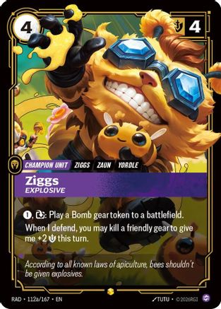 (112a/167) Ziggs, Explosive (Alternate Art) - Radiance Foil