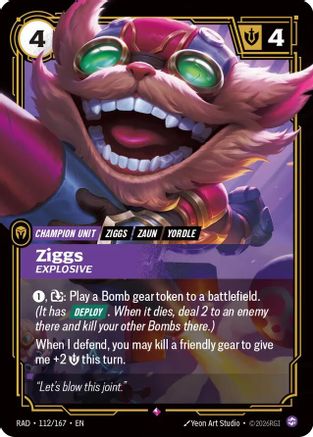 (112/167) Ziggs, Explosive - Radiance Foil
