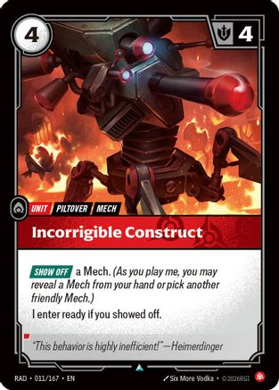 (011/167) Incorrigible Construct - Radiance