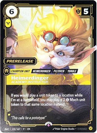 (132/167) Heimerdinger, Academy Instructor - Riftbound Promotional Cards Foil