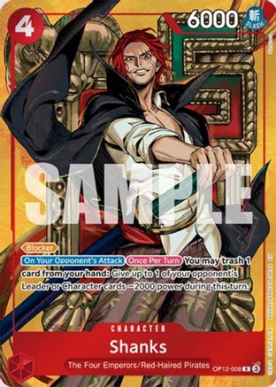 (OP12-008) Shanks (Mini Case Set Vol. 3 Sunohara Artwork) - One Piece Promotion Cards - Foil