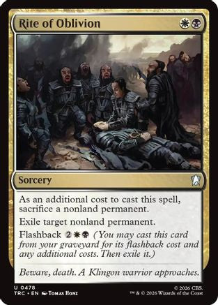 Rite of Oblivion (Surge Foil) (TRC-478) [Commander: Star Trek] Foil