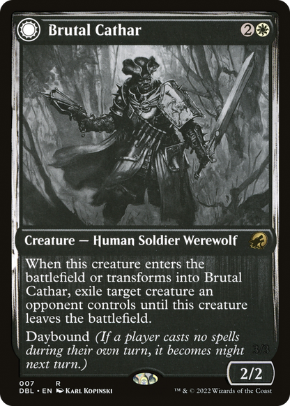 Brutal Cathar // Moonrage Brute (DBL-007) - Innistrad: Double Feature: (Double Faced Transform)