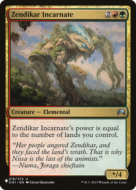 Zendikar Incarnate (PLST-ORI-219) - The List