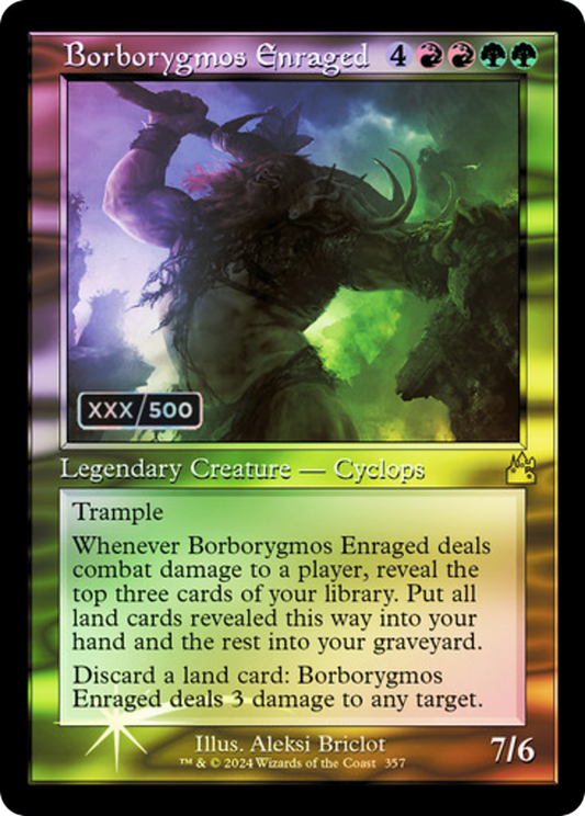 Borborygmos Enraged (Retro Frame) (Serial Numbered) (RVR-357) - Ravnica Remastered Foil