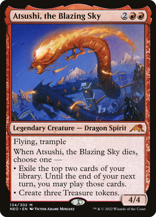 Atsushi, the Blazing Sky (NEO-134) - Kamigawa: Neon Dynasty Foil