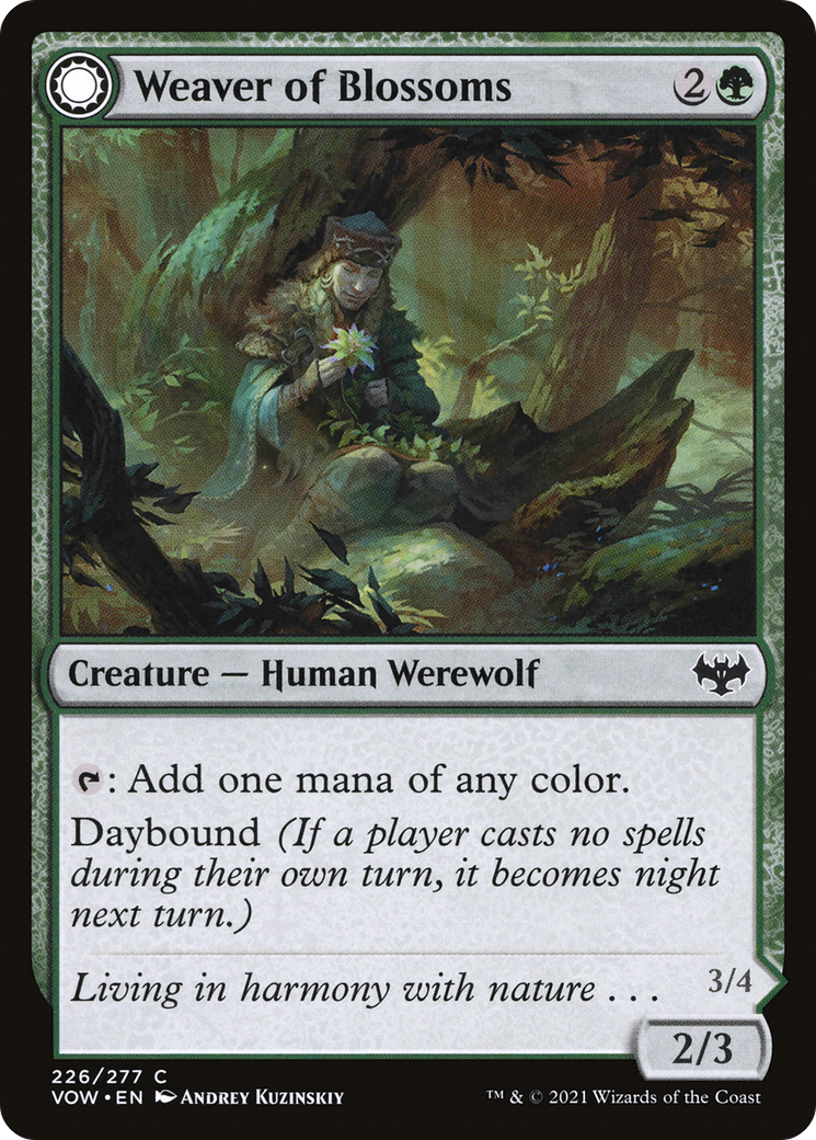 Weaver of Blossoms // Blossom-Clad Werewolf (VOW-226) - Innistrad: Crimson Vow: (Double Faced Transform)