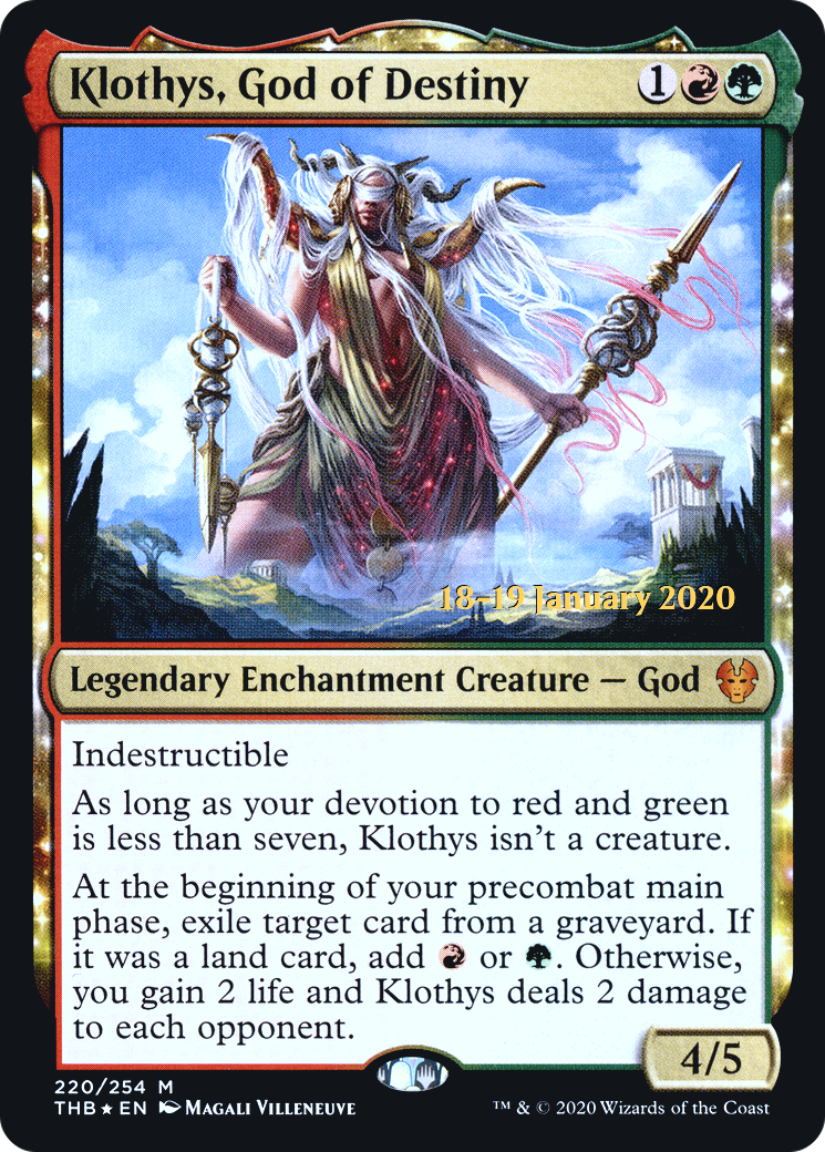 Klothys, God of Destiny (PTHB-220S) - Theros Beyond Death Promos: (nyxtouched) Foil