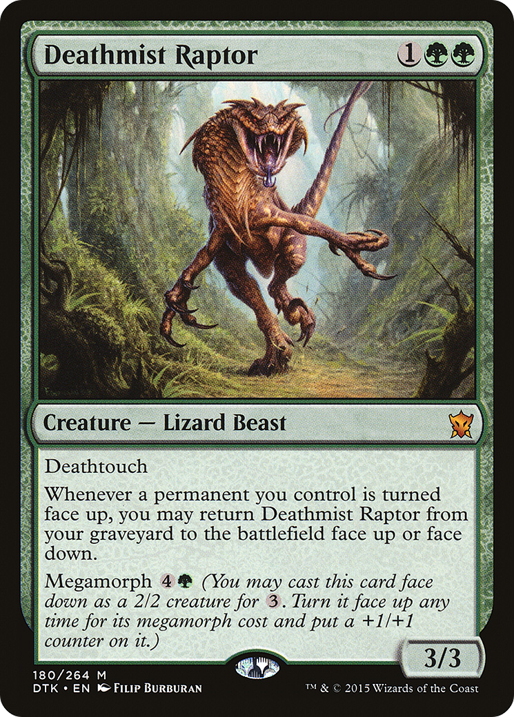 Deathmist Raptor (DTK-180) - Dragons of Tarkir Foil