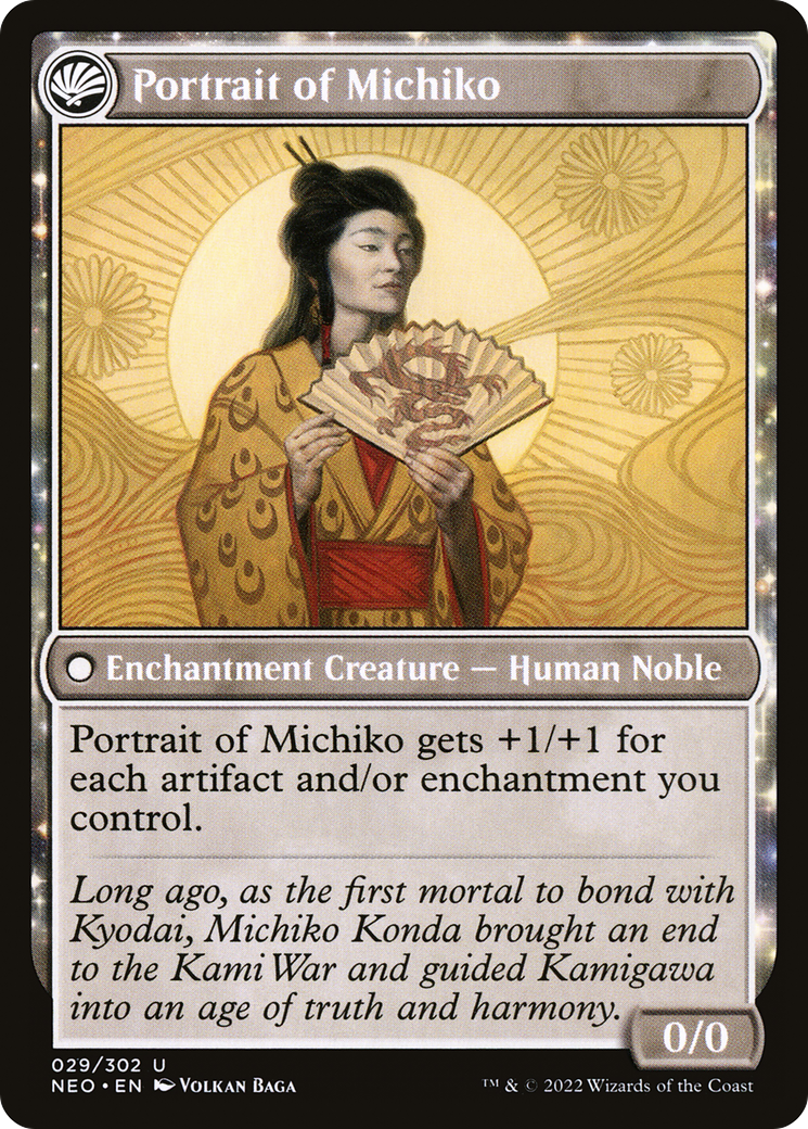 Michiko's Reign of Truth // Portrait of Michiko (NEO-029) - Kamigawa: Neon Dynasty: (fandfc) Foil