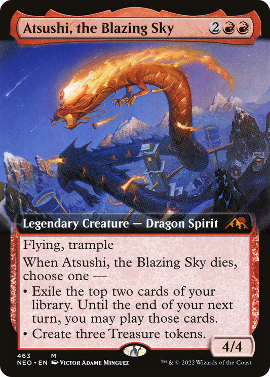 Atsushi, the Blazing Sky (NEO-463) - Kamigawa: Neon Dynasty: (Extended Art)