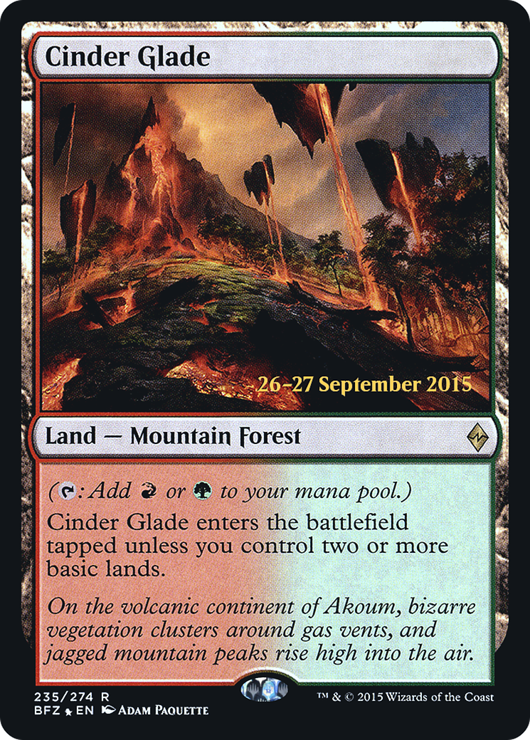 Cinder Glade (PRE-235S) - Battle for Zendikar Promos (Prerelease) Foil