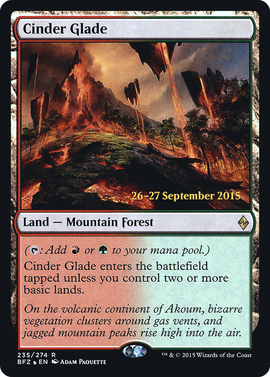 Cinder Glade (PRE-235S) - Battle for Zendikar Promos (Prerelease) Foil