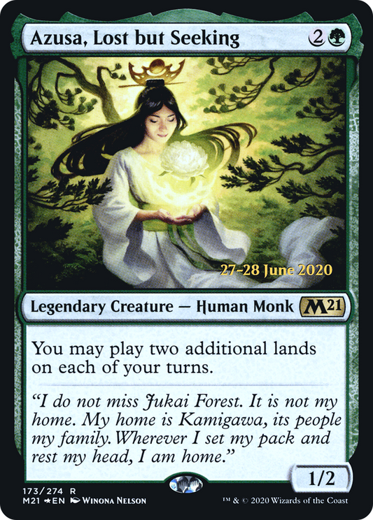 Azusa, Lost but Seeking (PRE-173) - Core Set 2021 Promos Foil