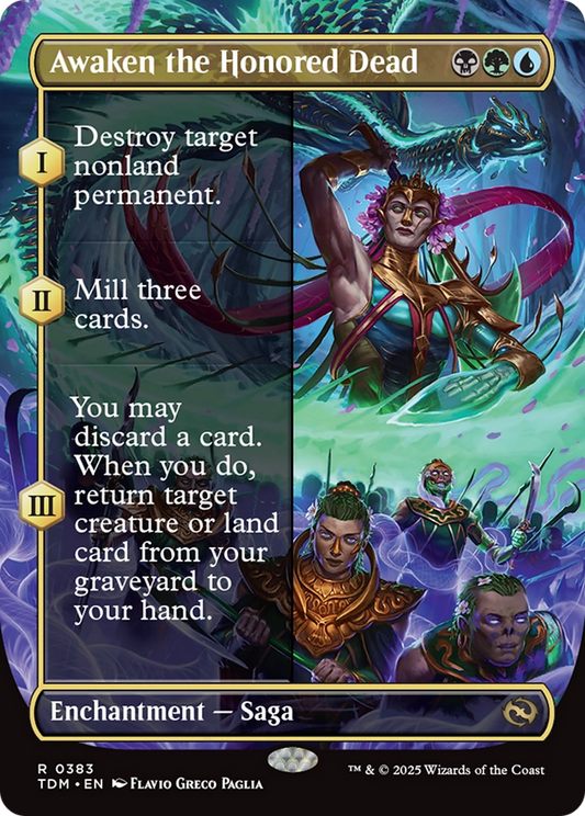 Awaken the Honored Dead (Borderless) (TDM-383) - Tarkir: Dragonstorm (Borderless) Foil