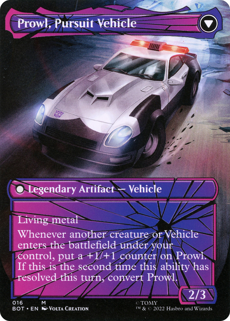 Prowl, Stoic Strategist // Prowl, Pursuit Vehicle (BOT-016) - Transformers: (convertdfc, shatteredglass) (Borderless)