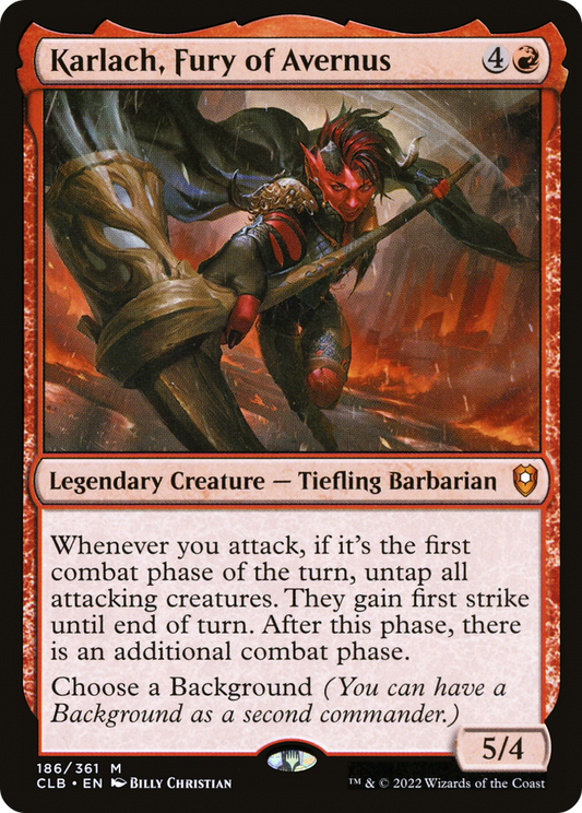 Karlach, Fury of Avernus (CLB-186) - Commander Legends: Battle for Baldur's Gate Foil