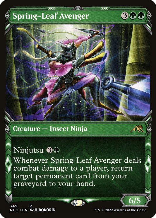 Spring-Leaf Avenger (NEO-349) - Kamigawa: Neon Dynasty: (Showcase)