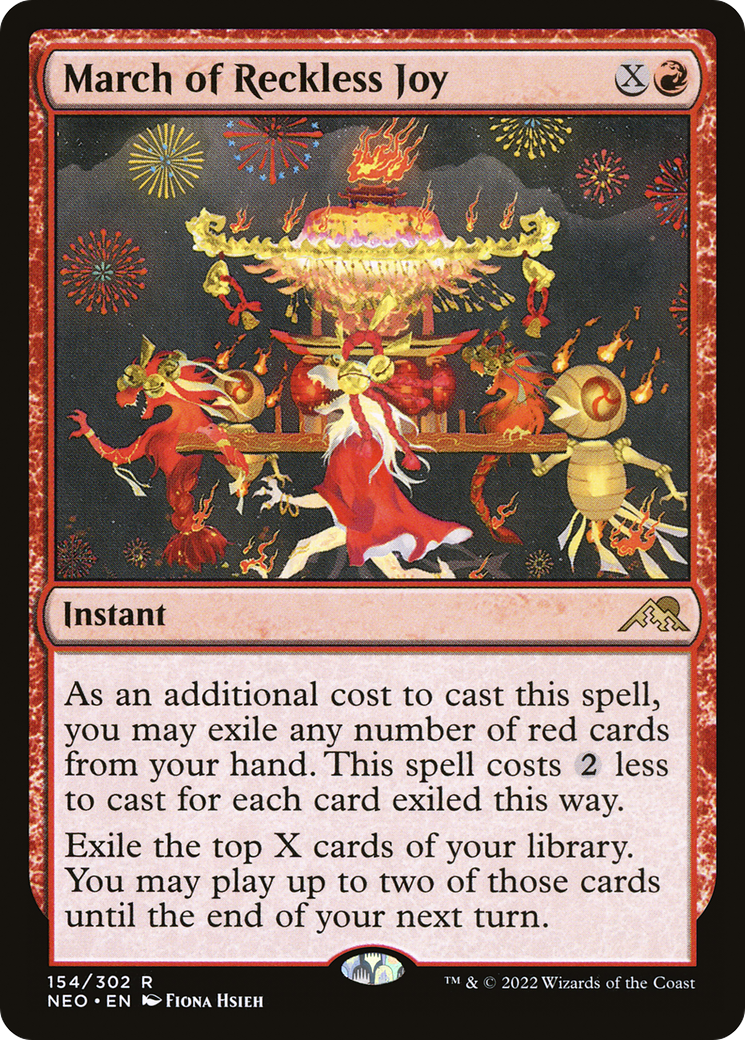 March of Reckless Joy (NEO-154) - Kamigawa: Neon Dynasty Foil