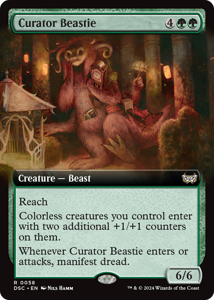 Curator Beastie (DSC-058) - Duskmourn: House of Horror Commander: (Extended Art) Foil