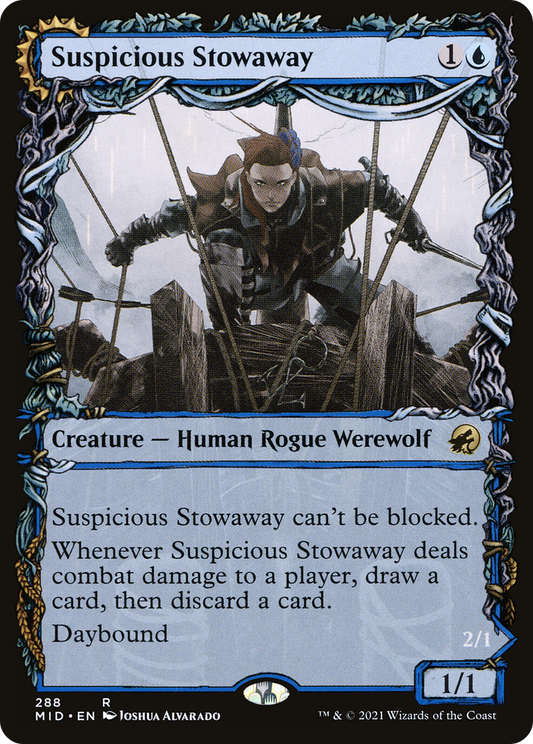 Suspicious Stowaway // Seafaring Werewolf (MID-288) - Innistrad: Midnight Hunt: (Showcase, Double Faced Transform)