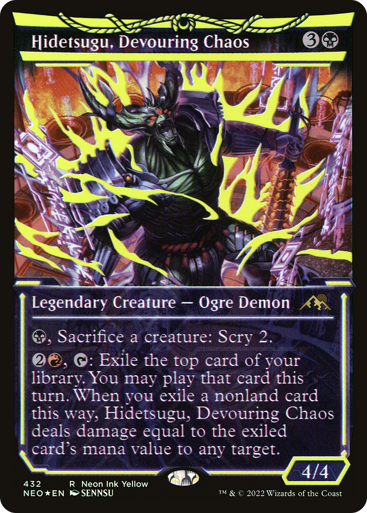 Hidetsugu, Devouring Chaos (NEO-432) - Kamigawa: Neon Dynasty: (Showcase) Foil