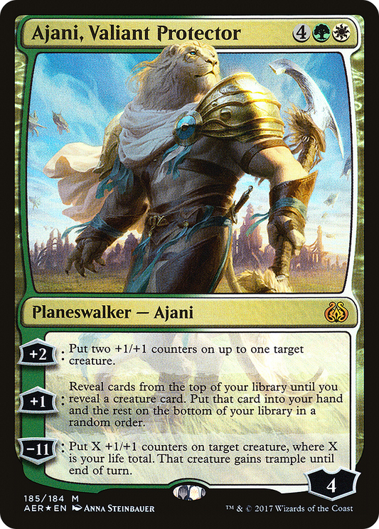 Ajani, Valiant Protector (AER-185) - Aether Revolt Foil