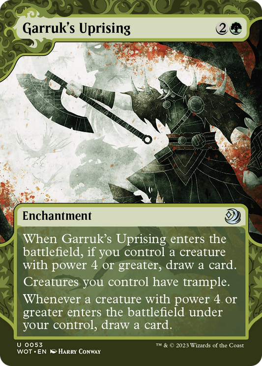 Garruk's Uprising (WOT-053) - Wilds of Eldraine: Enchanting Tales: (Showcase) (Borderless) Foil