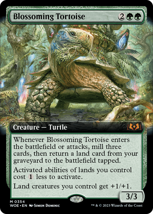 Blossoming Tortoise (WOE-354) - Wilds of Eldraine: (Extended Art) Foil