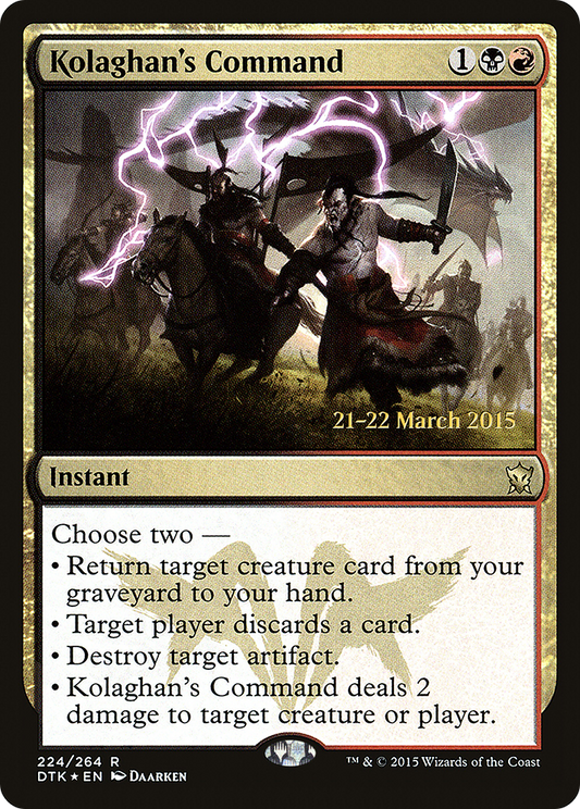 Kolaghan's Command (PDTK-224S) - Dragons of Tarkir Promos Foil