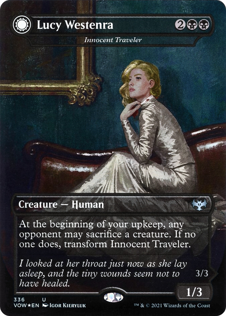 Innocent Traveler // Malicious Invader (VOW-336) - Innistrad: Crimson Vow: (Double Faced Transform) (Borderless) Foil