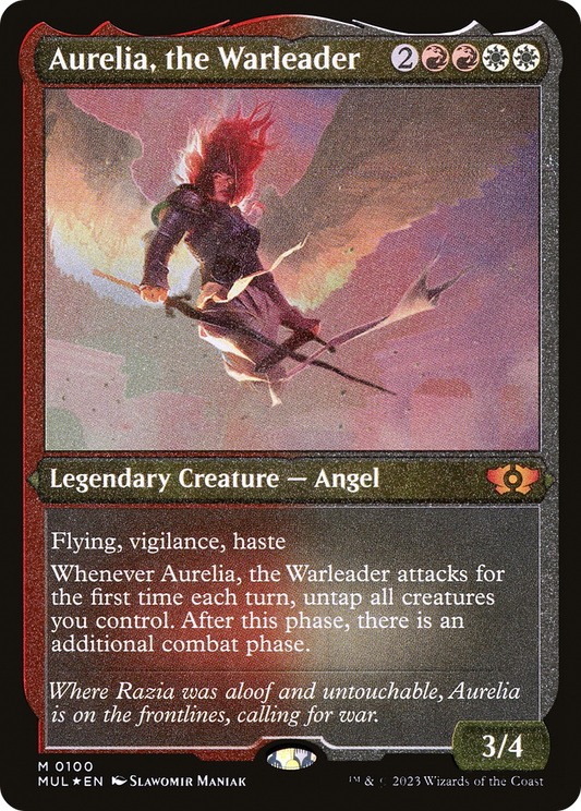 Aurelia, the Warleader (MUL-100) - Multiverse Legends Etched Foil