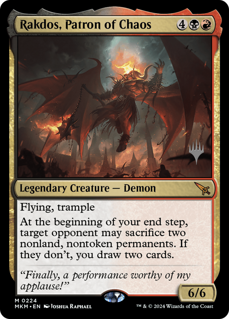 Rakdos, Patron of Chaos (PMKM-224P) - Murders at Karlov Manor Promos Foil