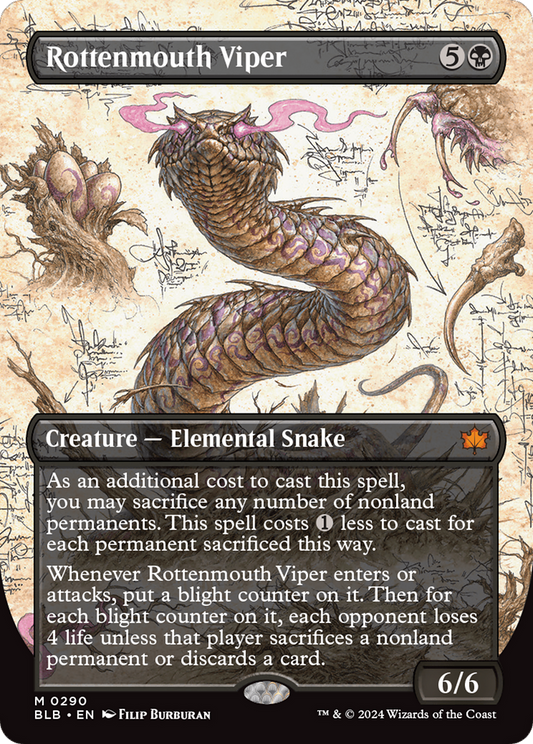 Rottenmouth Viper  (Borderless)(BLB-290) - Bloomburrow: (Showcase)
