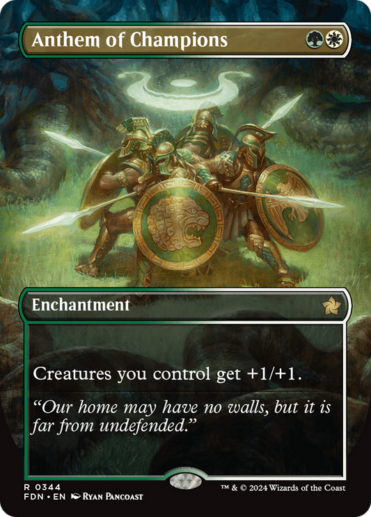 Anthem of Champions (Borderless) (FDN-344) - Foundations (Borderless) Foil
