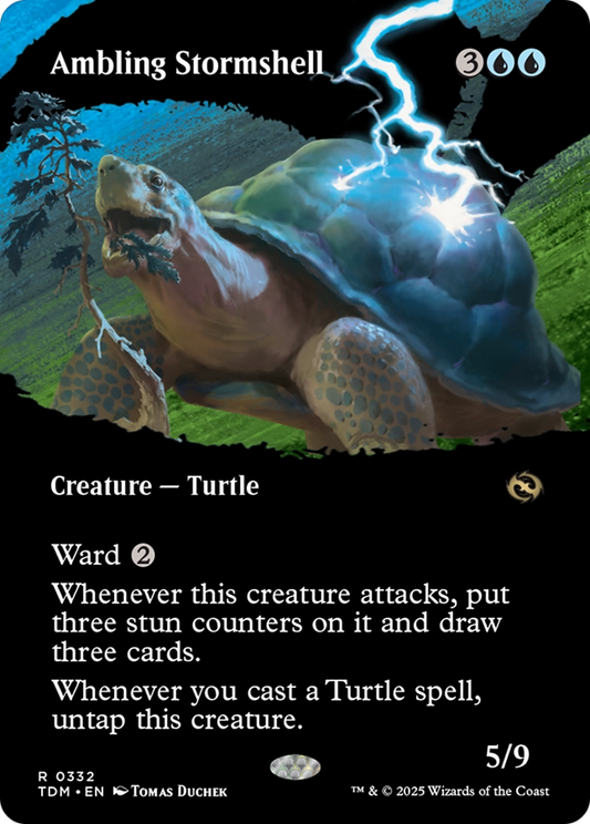 Ambling Stormshell (TDM-332) - Tarkir: Dragonstorm: (Showcase) (Borderless) Foil