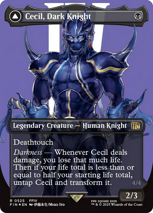 Cecil, Dark Knight (Borderless) (Surge Foil) (FIN-525) - FINAL FANTASY (Borderless) Foil