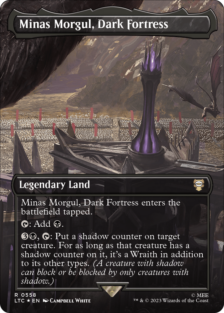 Minas Morgul, Dark Fortress (Borderless) (Surge Foil) (LTC-558) - Tales of Middle-earth Commander (Borderless) Foil