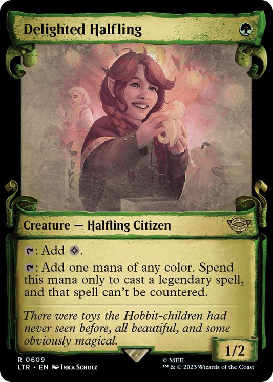 Delighted Halfling (LTR-609) - The Lord of the Rings: Tales of Middle-earth: (Showcase) Foil